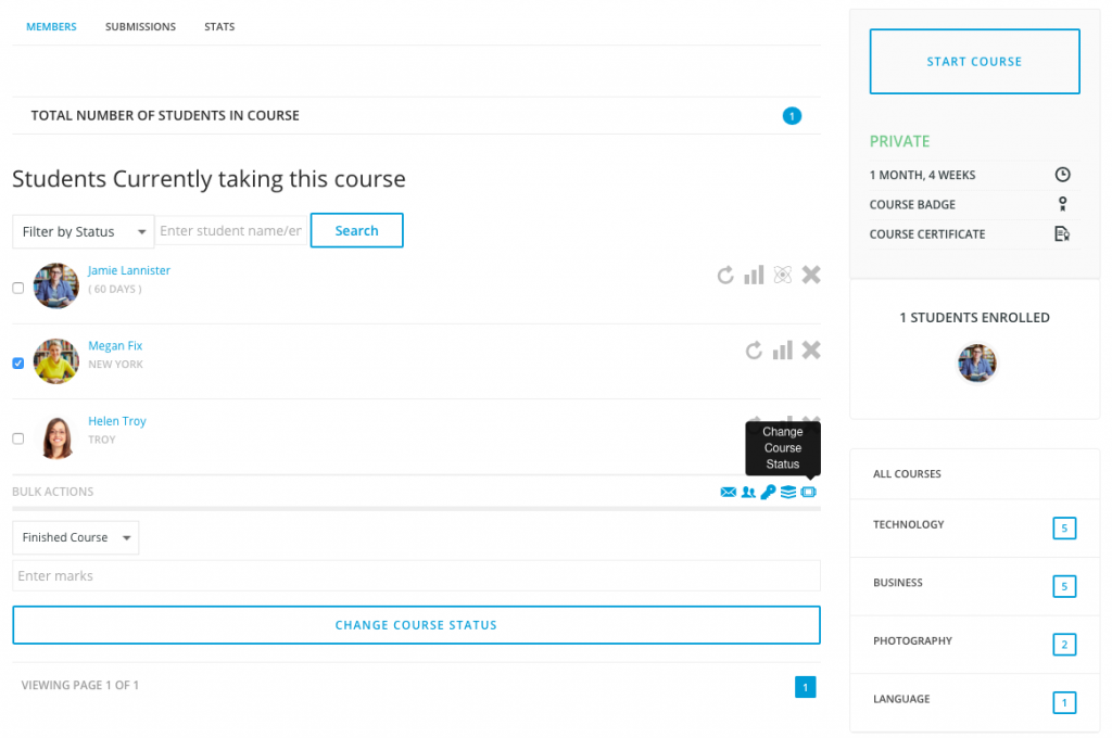 setcoursestatus